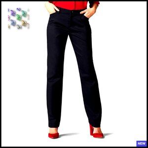 Wrinkle-Free Relaxed Fit Straight Leg Pant Classic Chic Casual Work Wear